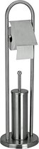 Toiletrolhouder met Toiletborstel - RVS - Mat