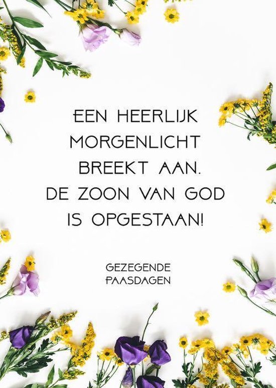 10 stuks Gezegende paasdagen Lentebloemen Christelijke kaart met