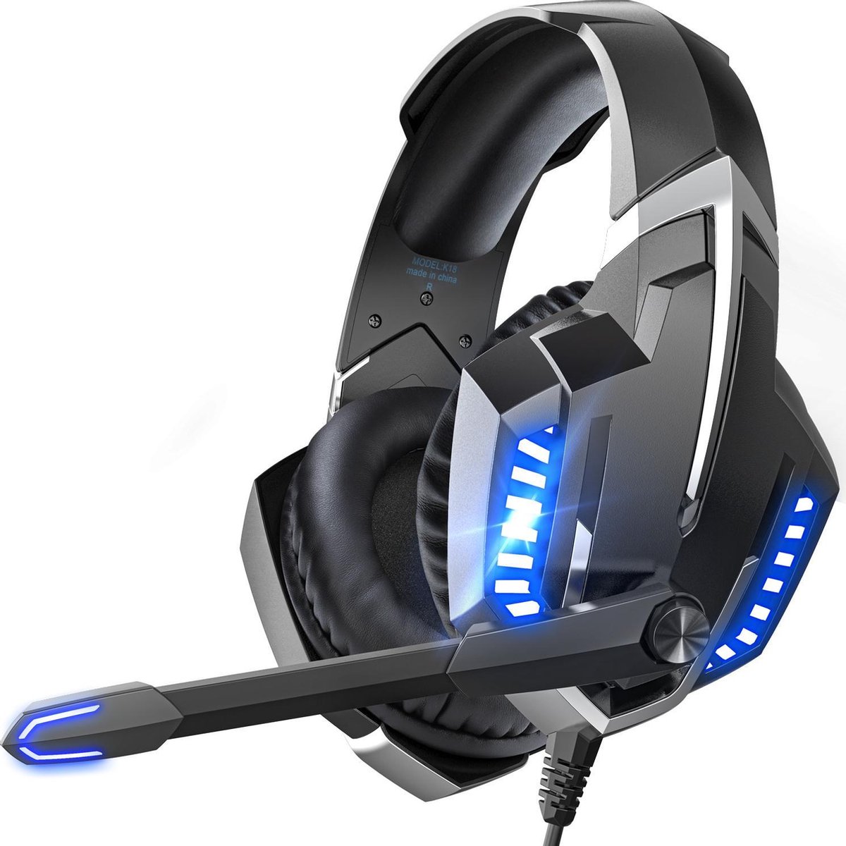 ONIKUMA K18 - Gaming headset - Blauw Zwart - PS5 + PS4 + PC + Xbox One + Nintendo Switch
