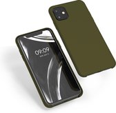 kwmobile telefoonhoesje voor Apple iPhone 11 - Hoesje met siliconen coating - Smartphone case in donker-olijfgroen