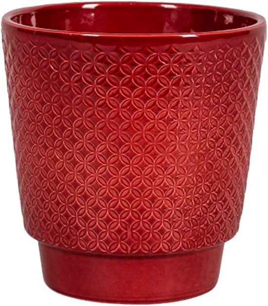 Plantenwinkel Odense Star Bordeaux rode pot 13 cm ronde bloempot voor ...