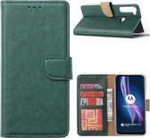 Motorola Moto One Fusion Plus - Bookcase Groen - portemonee hoesje