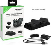 DOBE Dual Black Battery Pack Accu Controller Dock Charger Oplaad Station Xbox One X - LED USB Dubbel Docking Op Laadkabel- Laadstation