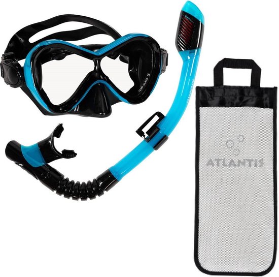 Atlantis Abaco Combo - Snorkelset - Duikbril - Snorkel - Kinderen - Zwart/Turquoise