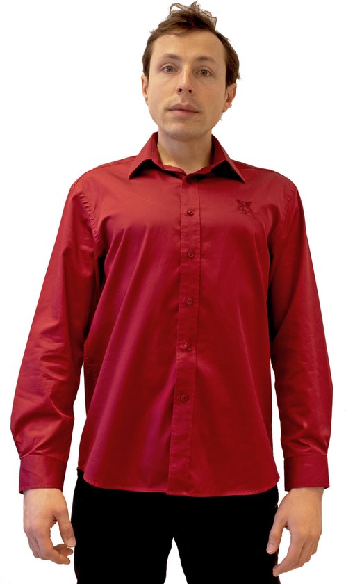 Takoda rood overhemd regular fit heren zacht satijn katoen | bol.com