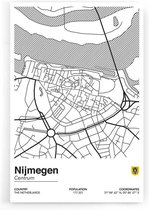Walljar - Stadskaart Nijmegen Centrum II - Muurdecoratie - Plexiglas schilderij