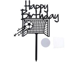Voetbal Taart topper - Happy Birthday Taart Topper - Taart topper - Cake topper - Happy birthday - Verjaardagstaart topper - Verjaardag