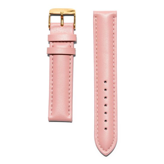 KRAEK Roze Goud - Leren bandje - horlogebandje - 16 mm bandje - Met pushpin