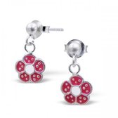 Aramat jewels ® - 925 sterling zilveren oorsteker met hanger bloem