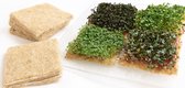 Terrafibre - Groeimatje hennepvezel 12,5 x 12,5 cm (40 stuks per verpakking) - Groeimedium voor kweken microgroente / microgreens