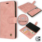 Casemania Hoesje Geschikt voor Apple iPhone XS Max Pale Pink - 2 in 1 Magnetic Book Case