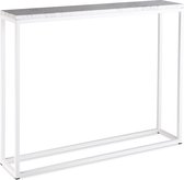 Sidetable wit marmer - wit onderstel - 100 x 20 cm