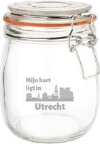 Gegraveerde Weckpot 0.75 ltr. Utrecht