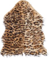 Imitatie Konijnenvacht Luipaard HINE - Bruin - Polyester - 40 x 35 cm