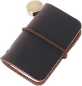 Journal de voyage en cuir WiseGoods - Midori - Mini carnet de voyage - Journal de voyage - Klein livre avec couverture en cuir - Cadeau - Zwart