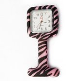 Zakhorloge - Zuster Horloge - Ziekenhuis Horloge - Siliconen Horloge - Zwarte en Roze Lijnen