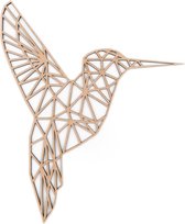 LSRDSGN - Geometrische Kolibrie -Wanddecoratie - Hout - 48x40 cm - Vogel - Dieren - Geometrisch