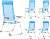 Lifetime tuinset 5-delig - tuinstoel  / campingstoel opvouwbaar 4+1 gratis - aluminium - blauw