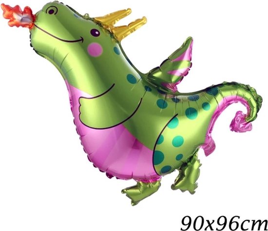 Folieballon Dino , dinosaurus, draak  90x96cm kindercrea