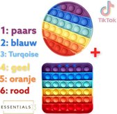 ESSENTIALS73 Fidget Pop it Rainbow Set:  1x vierkant & 1x rond - TikTok