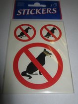 Pictogram Honden Verboden 3 stuks zelfklevende Stickers