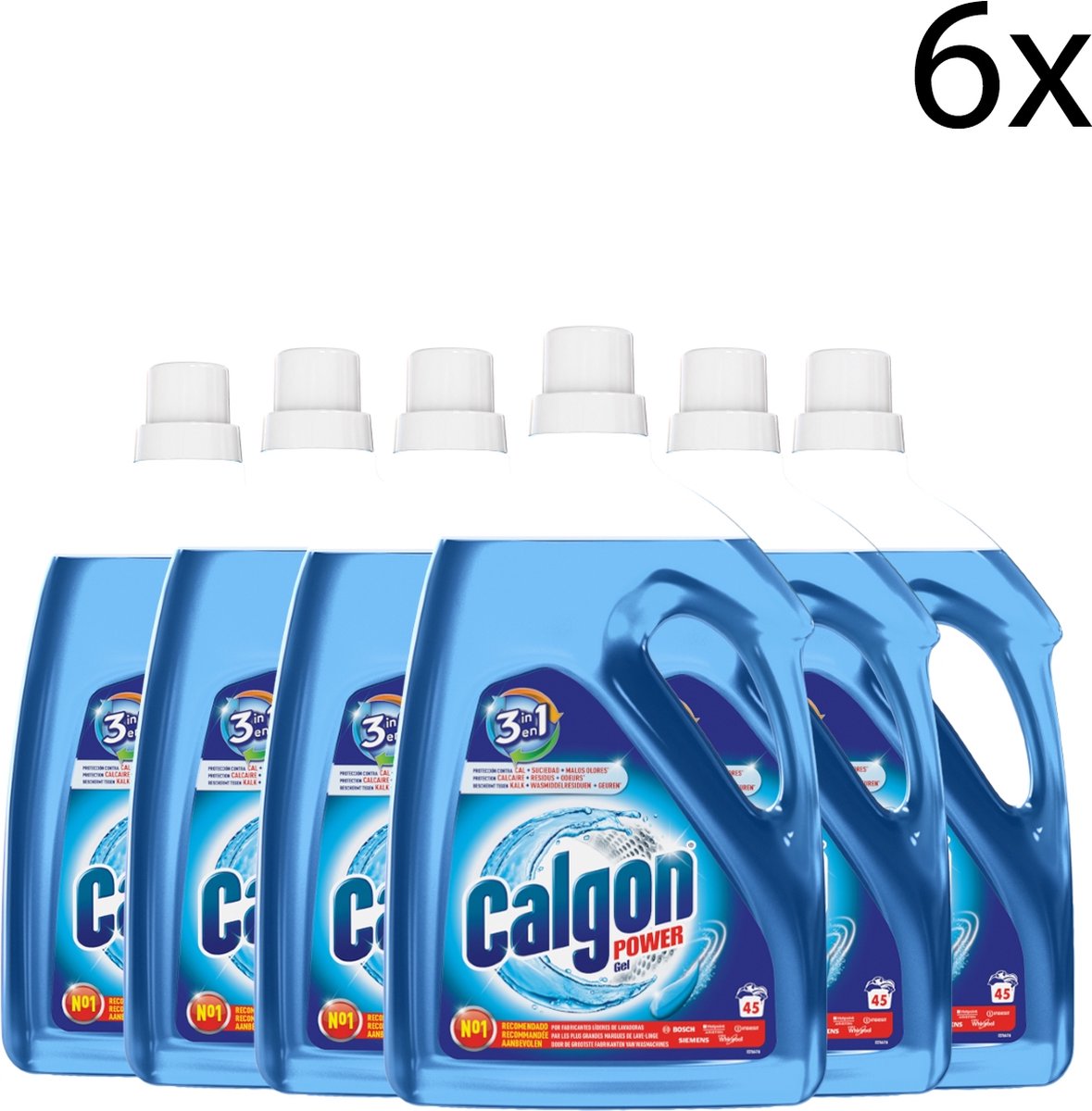 Calgon 3 in 1 Power Gel Wasmachine Reiniger en Anti kalk - 2,25 L x6 ...
