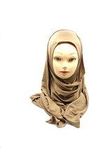 Elegante kakhi hoofddoek, mooie hijab.
