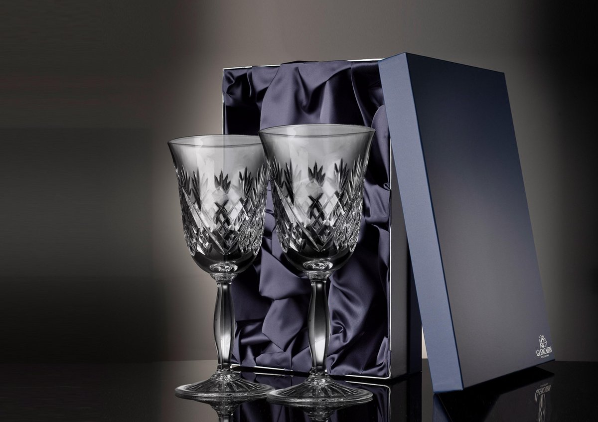 Wijnglazen Skye 2 stuks - Geschenkverpakking - Loodkristal - Glencairn Crystal Scotland