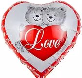 Hart folie ballon met 2 beren Love, Valentijnsdag, liefde