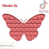 ESSENTIALS73 Fidget Pop It Vlinder XL Roze - Butterfly - TikTok - Pink
