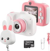 El Royal Bunny - inclusief 32GB SD kaart - kindercamera - Selfie vlogs video's - digitale camera voor kinderen - speelgoedcamera