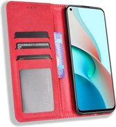 Xiaomi Redmi Note 9T Portemonnee Hoesje Vintage Look Kunst Leer Rood