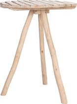 J-Line Bartafel Rond Tripod Eik Hout Naturel Hoogte 110 cm