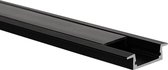 LED strip profiel Matera zwart (RAL 9005) laag 5m (2 x 2,5m) incl. zwarte afdekkap