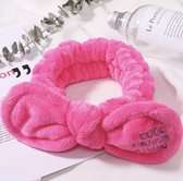 Make-up Haarband-Hoofdband-Bandeau-Elastische Haarband-Fleece Haarband-Kleur-Donker Roze