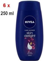 Nivea Douchegel Women – Skin Delight Delicate Rose - Voordeelverpakking 6 X 250 ML