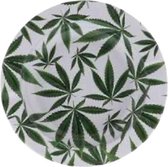 Asbak - ⌀14 cm - Ashtray - Asbak van metaal - Cannabis leafs opdruk