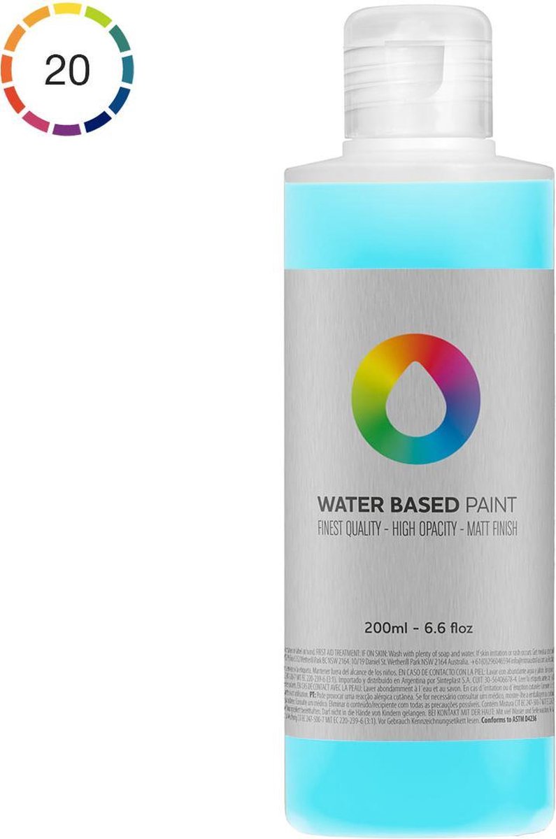 MTN Water Based Paint 200ml - Phthalo Blue Light