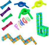 Fidget Pakket 9 stuks - Mesh and Marble - Monkey Noodle - Wacky Track - Fidgy