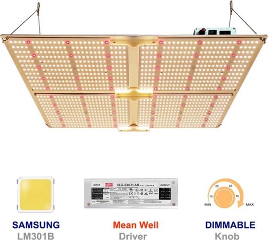 Foto: Spider board met samsung lm301b leds 430w kweeklamp