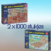 Jan van Haasteren voordeelset van 2 x :LA TOMATINA TOMATENGEVECHT 1000, BOMVOL BAD 1000