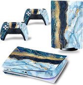PS5 skin Blue Marble - PS5 Disk| sticker geschikt voor de Playstation 5| 1 console en 2 controller stickers