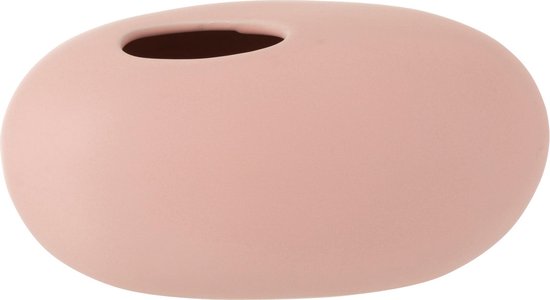 J-Line vaas Ovaal - keramiek - roze - large - 13.00 cm hoog