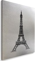 Schilderij Eiffel toren, Parijs, 4 maten, grijs/zwart, Premium print