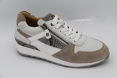 Helioform- 243.008- Witte veterschoen met taupe- H- sportief_maat 38,5 ( 5,5)