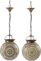 J-Line Hanglamp Eki Mozaiek Glas Mix Small Assortiment Van 2