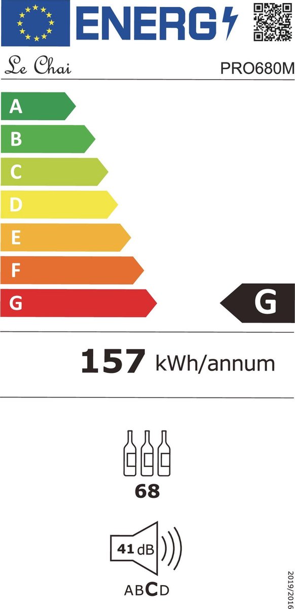 Le Chai PRO 680M Vrijstaande Wijnkoeler 1 Temperatuurzone - afbeelding 2