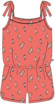 Woody Meisjes-Dames jumpsuit koraalroze meeuwen - maat 176/16J