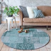 Rond patchwork vloerkleed - Dreams mint turquoise Ø 90cm