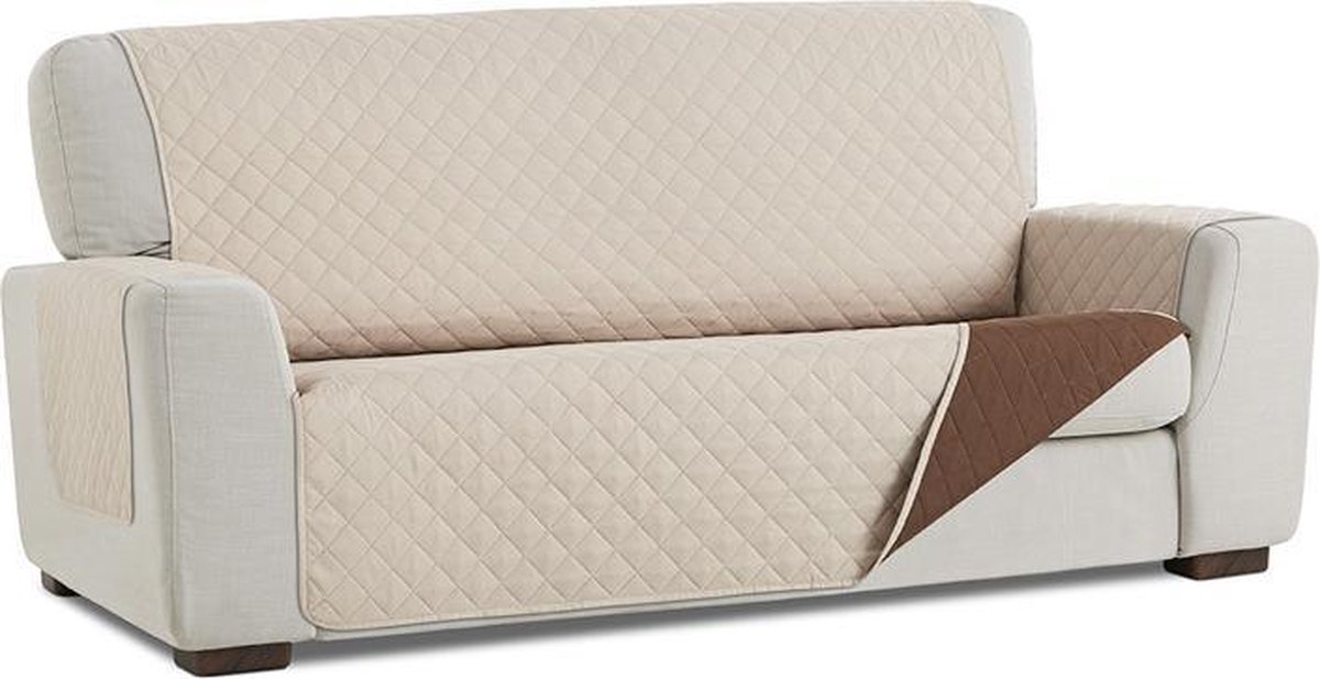Belmarti® Bankbeschermer Duo 200cm Beige - Dubbelzijdig, beschermt tegen vlekken, haren en krassen – voor gezinnen met kinderen en huisdieren - Premium Belmarti® Kwaliteit